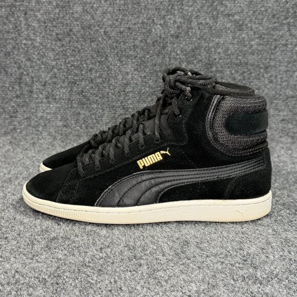 Puma Vikky Sneakers Women's Size 7.5 Black Suede High Hi Lace Up Retro Shoes - Picture 4 of 11